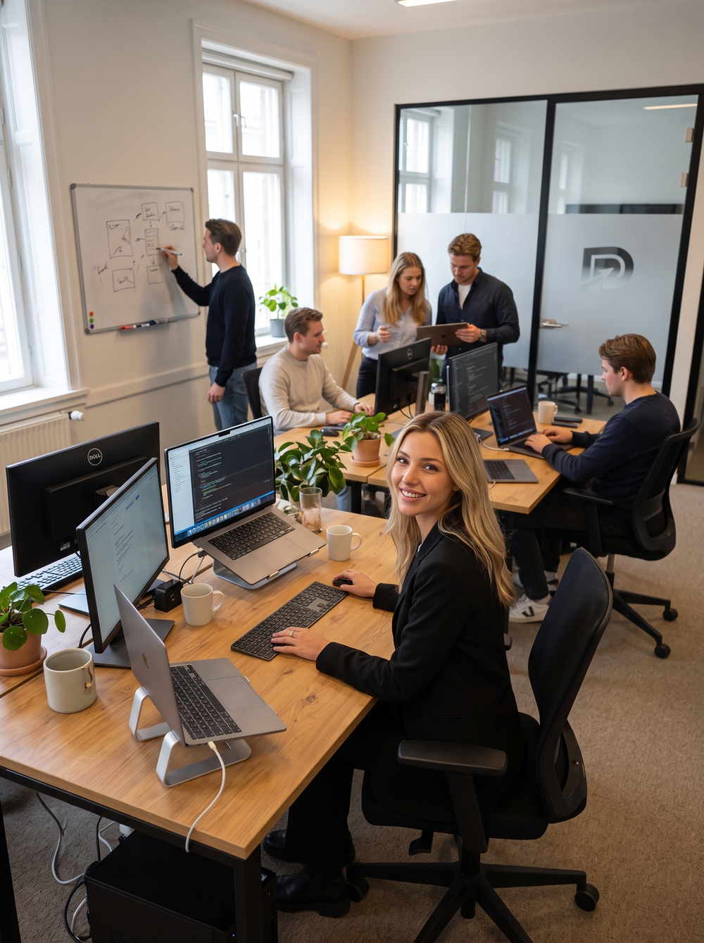 Equipe au travail dans un studio digital