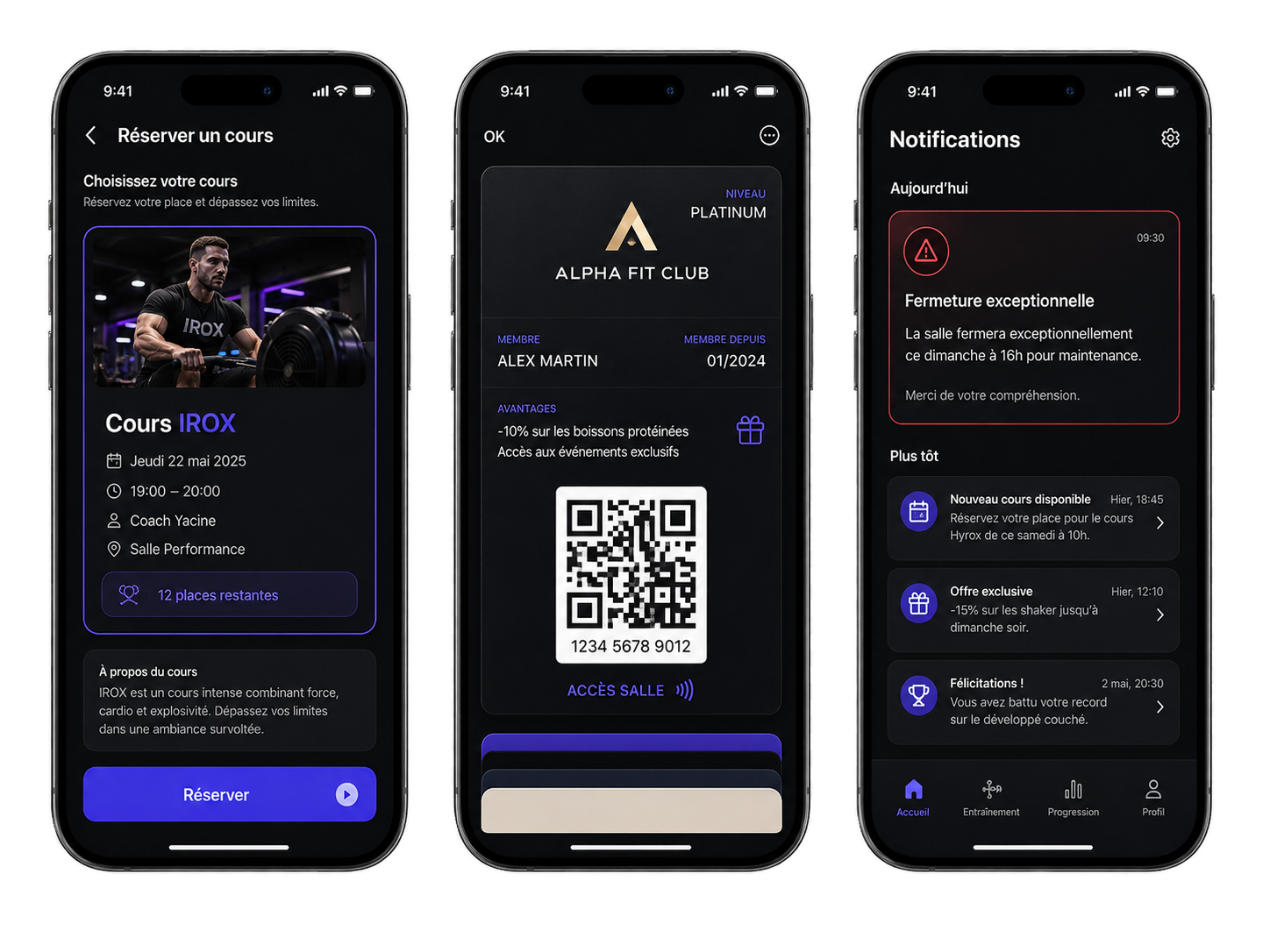 Application membre Alpha Fit Club